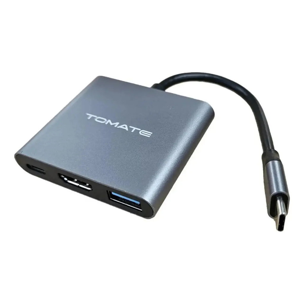 Adaptador 3 Em 1 Usb-c Para Pd Hdmi e Usb Mtv-727 Tomate