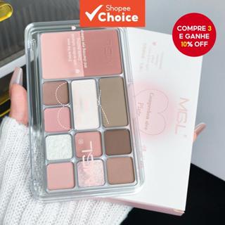 MGL Paleta Completa de Doze Cores Outono Inverno Maquiagem Leve Contorno Blush Sombra Paleta Três em Um em Oferta na Shopee