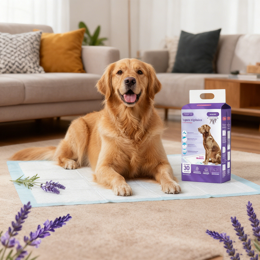 Newpet Tapete Higienico Confort Pads 80x60cm Para Caes Cachorro e Gatos 30 Unidades Aroma Lavanda com Borda Sem fugas