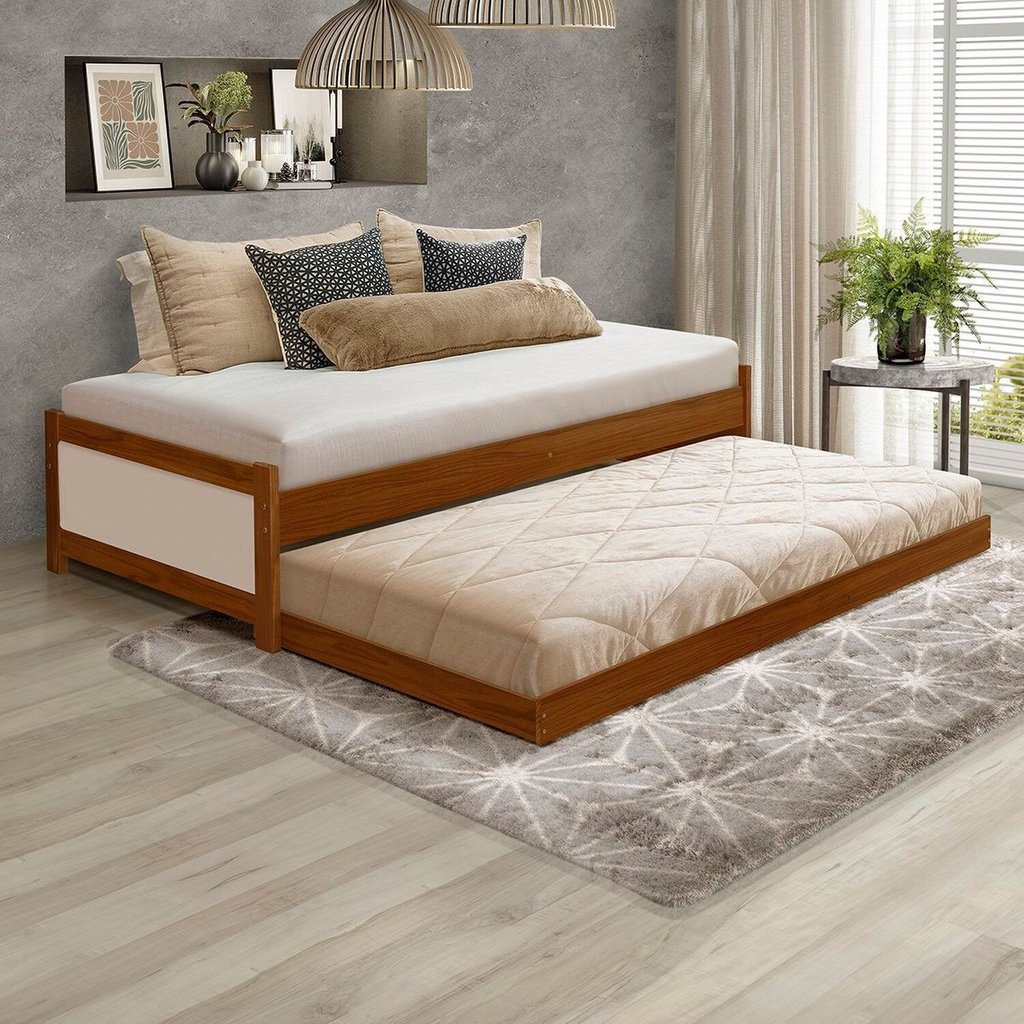 Bicama Bibox Solteiro 195cm X 43cm Serena Castanho/Bege em Oferta na Shopee