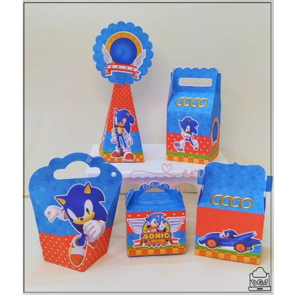 KIT FESTA SONIC- PEGUE MONTE -CAIXINHAS LEMBRANCINHAS PERSONALIZADAS - LEMBRANCINHAS INFANTIL -ANIVERSÁRIO