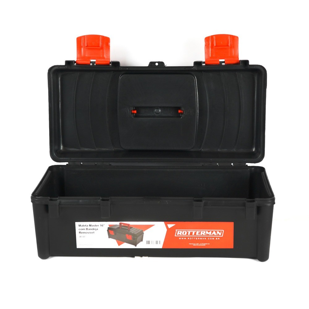 Detalhes do Maleta plástica para ferramentas 420 x 200 x 172 mm com bandeja removível - Master Rotterman
