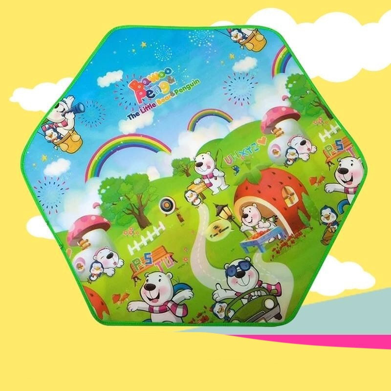 Adequado para bebês tapete de brincar Hexagonal, cerca de brincar e tapete de brincar hiccapop portátil, incluindo 6 pai em Oferta na Shopee