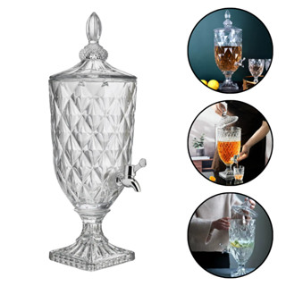 Suqueira Dispenser De Vidro 5l Diamond Transparente Luxo Com Torneira Diamante Buffet em Oferta na Shopee