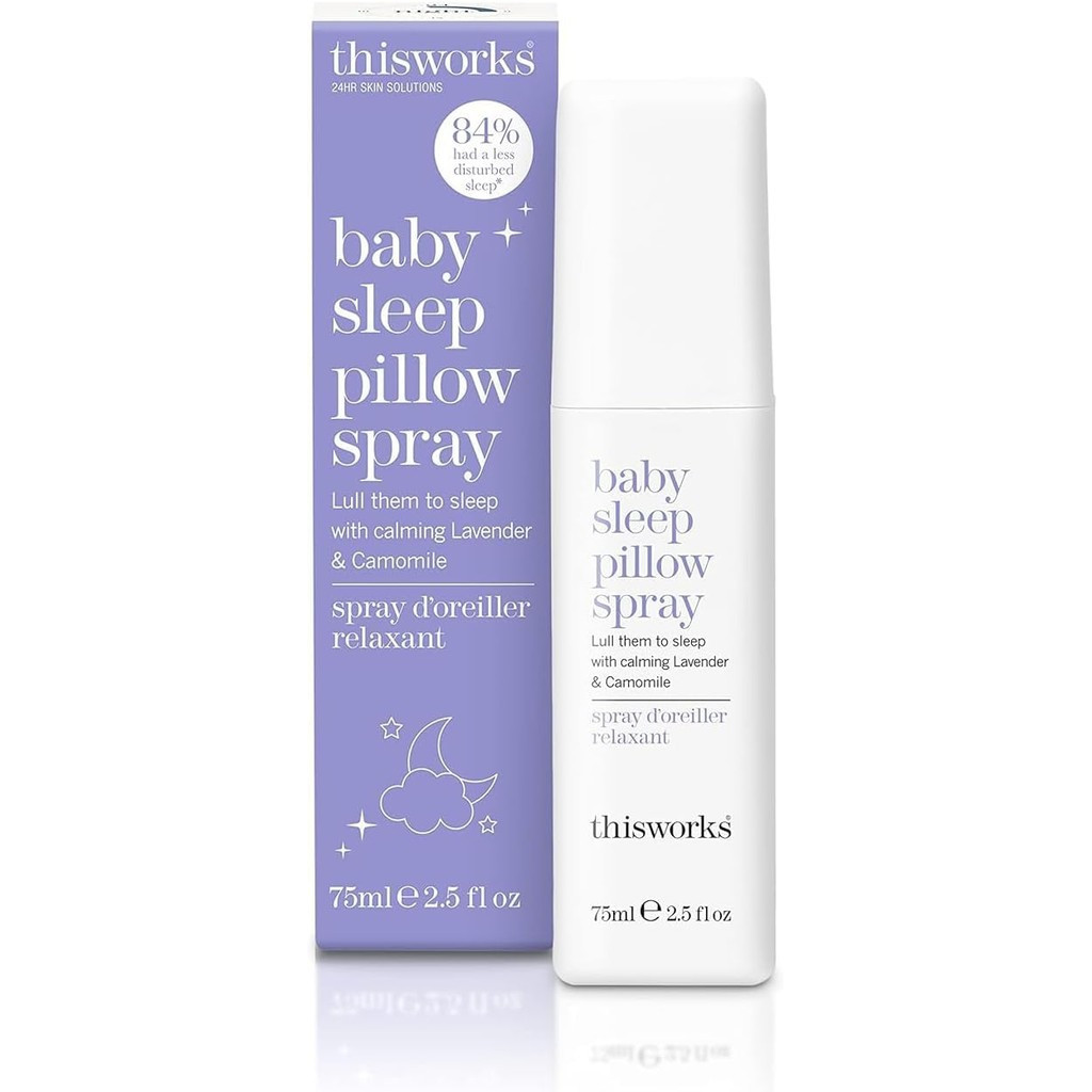 Este Spray de Almofada para Bebê Works, 75ml - Spray para Bebê Aprovado por Pediátricos, Infundido com Óleos Essenciais 