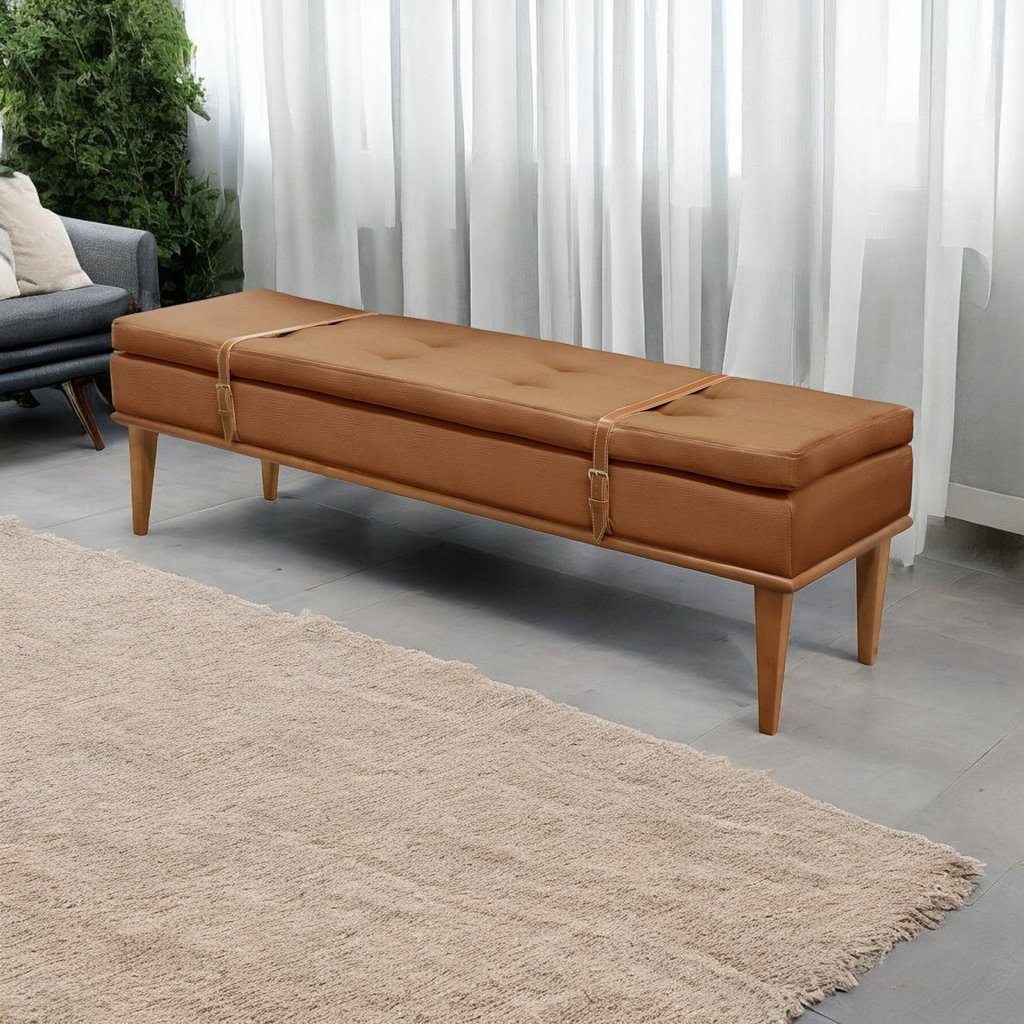 Recamier Luxo Madeira Maciça Londres Caramelo