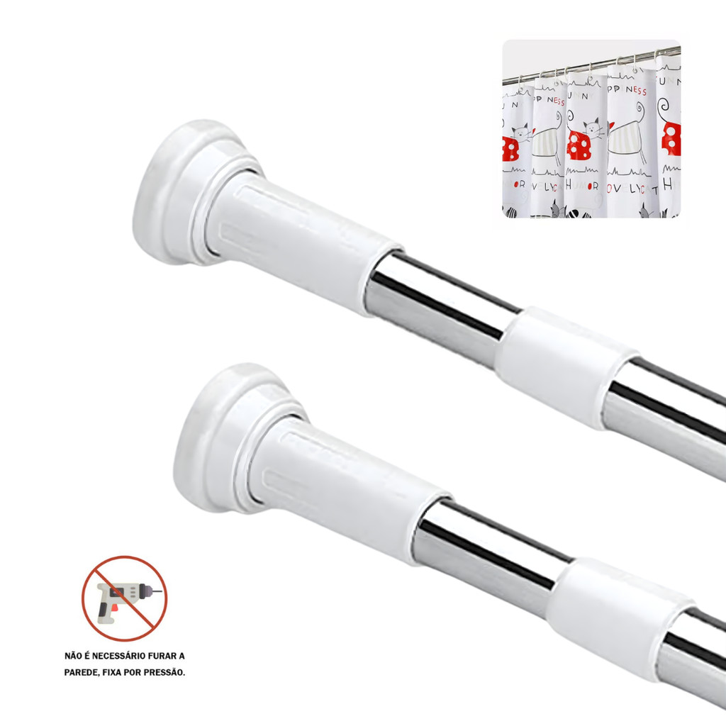 Varal de Cortina Ajustável Multiuso Varão Extensível Universal em Oferta na Shopee