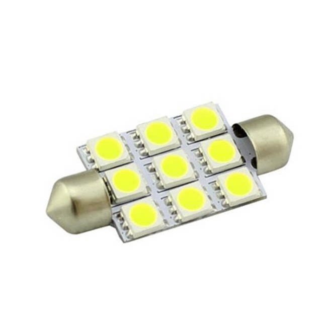Luz de leitura LED de dupla ponta 9SMD-36MM-5050 /Luz de teto/Luz de placa de licença/Luz de porta-malas