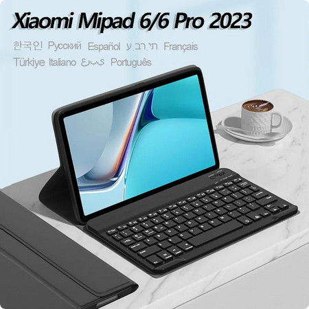Xiaomi Pad 6 7 8/Pro/Redmi SE 2 12.1 Tablet Case Com Mouse Bluetooth Sem Fio Fin
