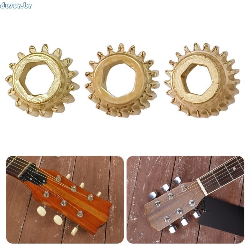 Conjunto Engrenagens Eixo Hexagonal dusur9 6 Peças Para Afinação Ferro Manutenção Guitarra Clássica