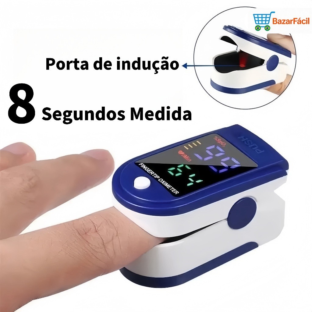 Medidor Digital de Oxigênio no Sangue para Dedo com Display LED, Ideal para Monitoramento Doméstico da Saúde