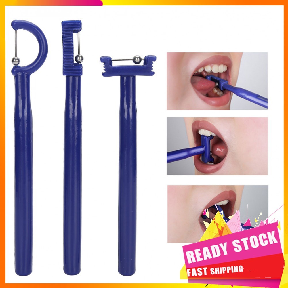 Gfgfgfgfgg 3pcs Ferramenta De Exercício Ponta Língua Lateralização Elevação Muscular Oral Conjunto Treinamento