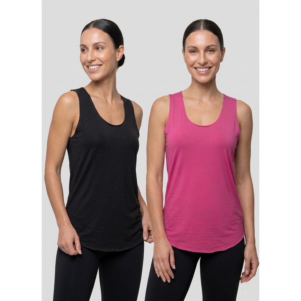 Kit 2 Camisetas Básica Feminina Corte a Laser Alongada Tapa Bumbum Blusa Regata Sem Costura Academia Fitness