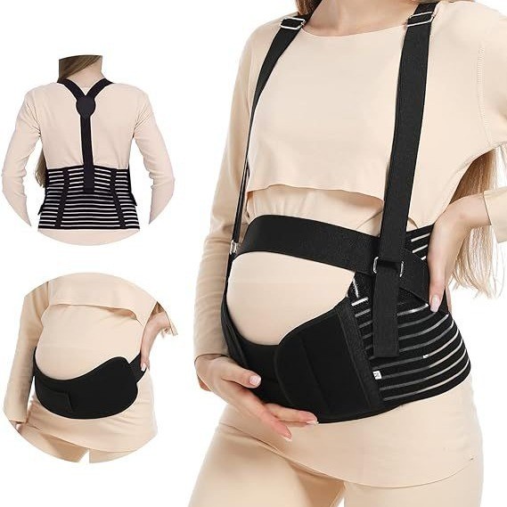 Cinta Maternidade Kit 3 Peças Apoio Abdominal para Gravidez Alívio nas Costas Pronta Entrega