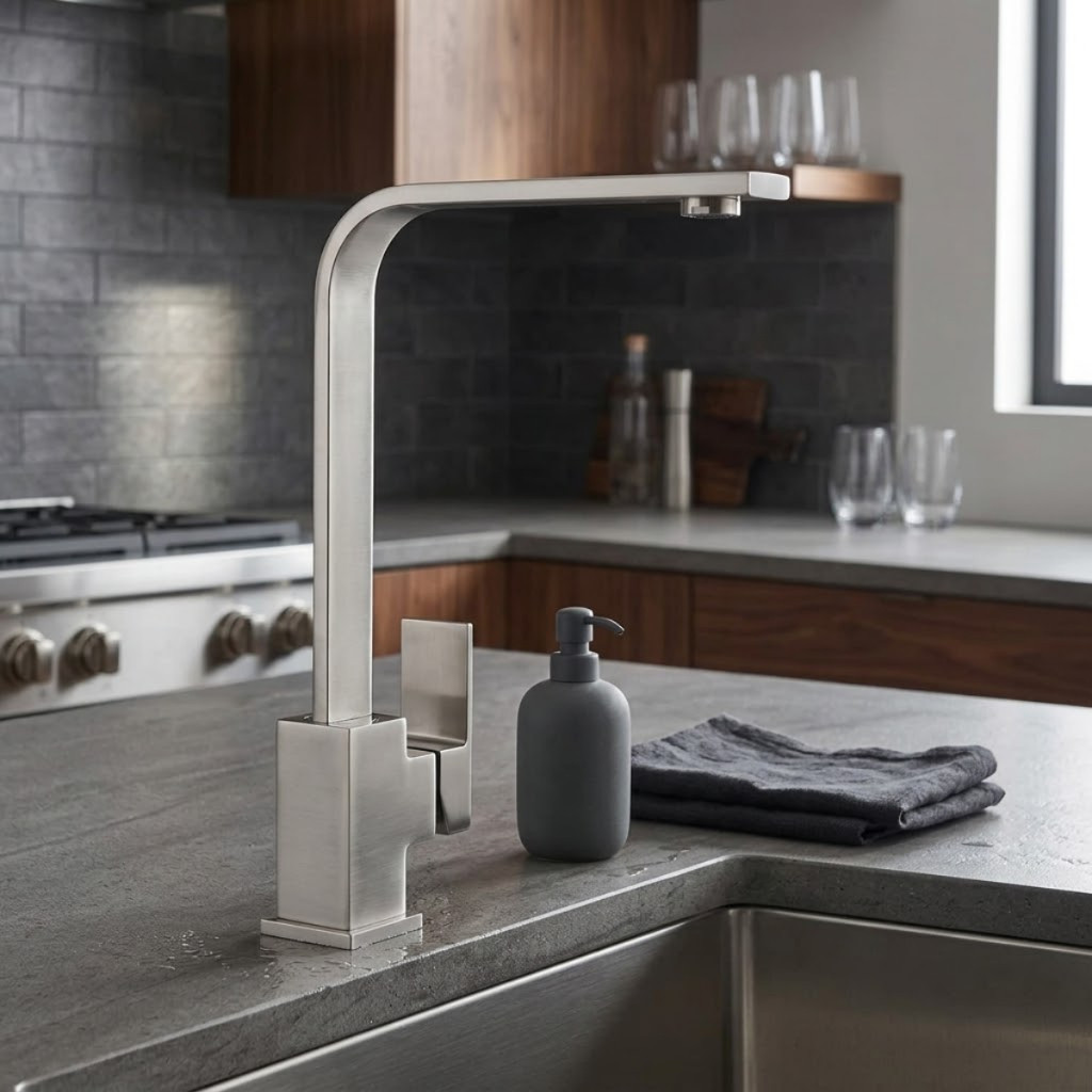 Torneira Lopazzi Gourmet Cozinha Monocomando Inox Escovado Banheiro Lavabo