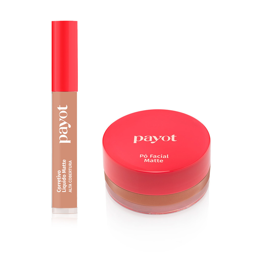 Kit Corretivo Matte Alta Cobertura Cor 3.0 + Pó Facial Cor Matte3 Chérie