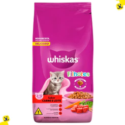 Ração Whiskas Para Gato Filhote Sabor Carne e Leite 10,1Kg Ração Gato Filhote Ração de Gato Filhote