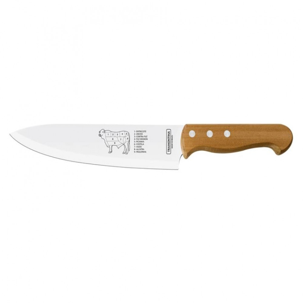 Faca para Carne 8 Dynamic em Aço Inox e Madeira Tramontina