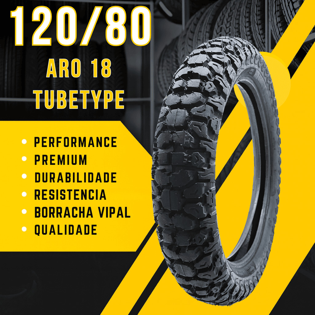 Pneu Aro 18 120 80 Moto XRE 300 Rally Flex Abs XR Tornado NX Sahara XTZ Lander Tenere Cravudo