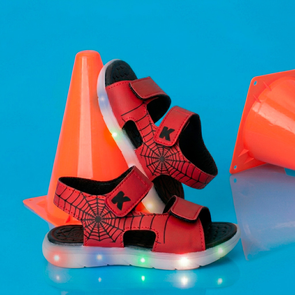 Sandália Papete Infantil Menino Kidy Flex Light Vermelho Confortável Escolar Leve Antiderrapante