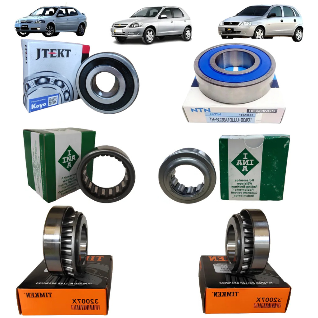 Kit 6 Rolamento Câmbio Astra Zafira Corsa Celta Prisma Agile