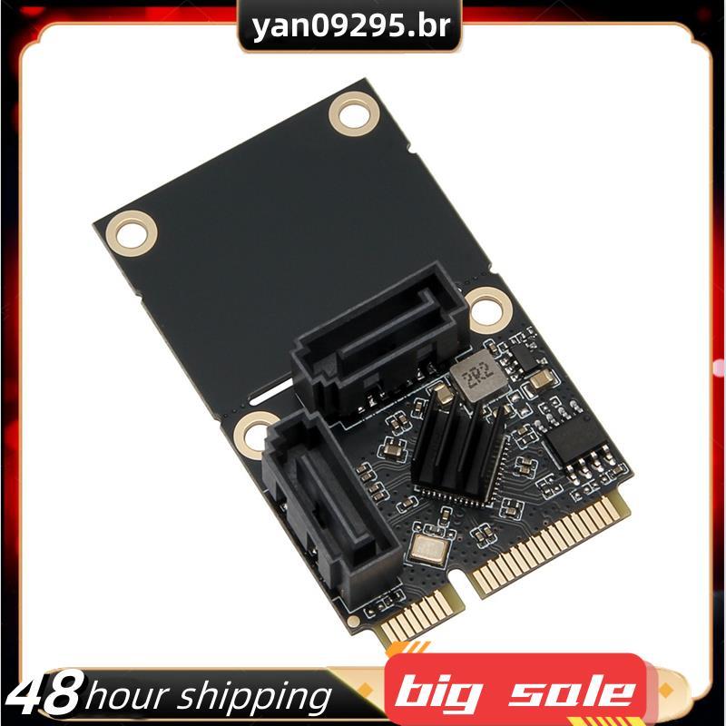 Mini Placa De Expansão PCI-E Para 2 Portas SATA3.0 PCIe Adaptador Duplo SATA3 6Gpbs Com Suporte HDD SSD