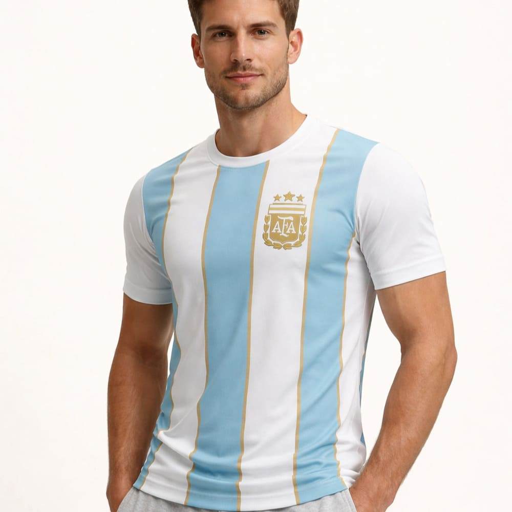 Camiseta Argentina Balboa Messi 10 Listrada Oficial + NF