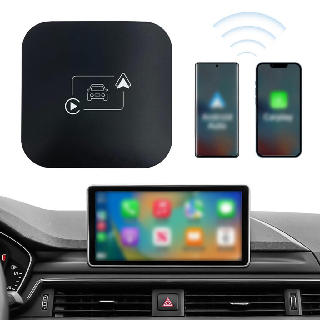 Adaptador de reprodutor de carro BT Wi-Fi 5.0 com fio para fio grátis com navegação on-line Áudio Assistente de voz