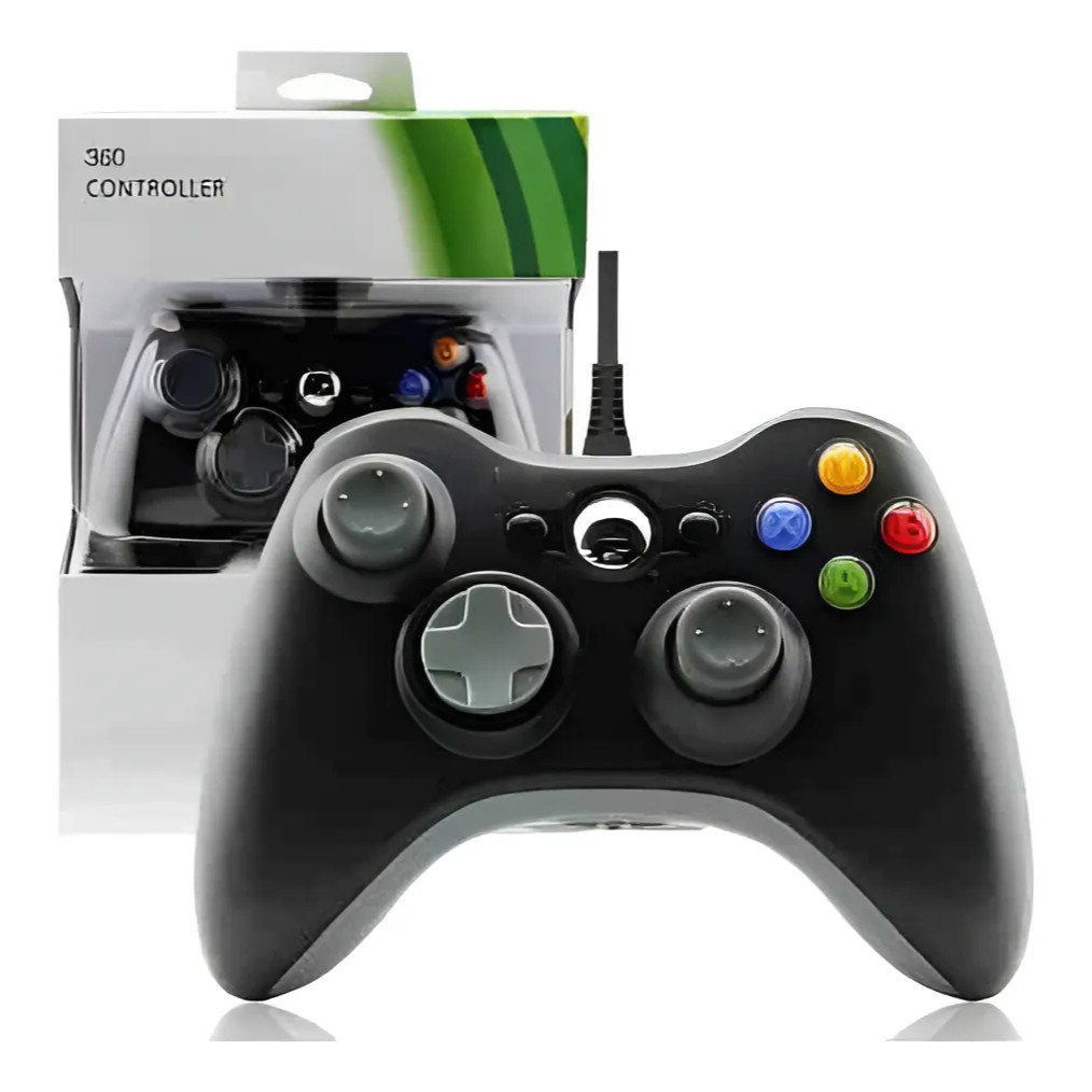 Controle Video Game Box X360 Pc Com Fio Joystick Manete X360