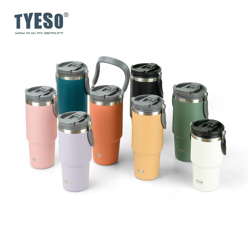 Garrafa Térmica Inox TYESO 600/900ml Aço Inox Grau Alimentício Ideal para Uso Automotivo e Atividades ao Ar Livre