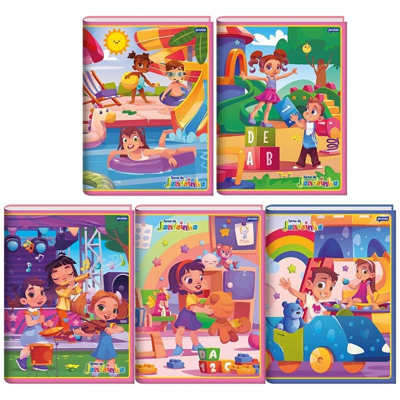 Caderno Brochurao Capa Mole 60 Folhas Jandaia Kit Com 10