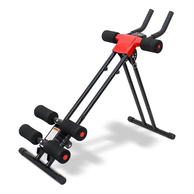 Aparelho Abdominal 5 Níveis De Intensidade Maquina Abdomen Cardio Preto e vermelho