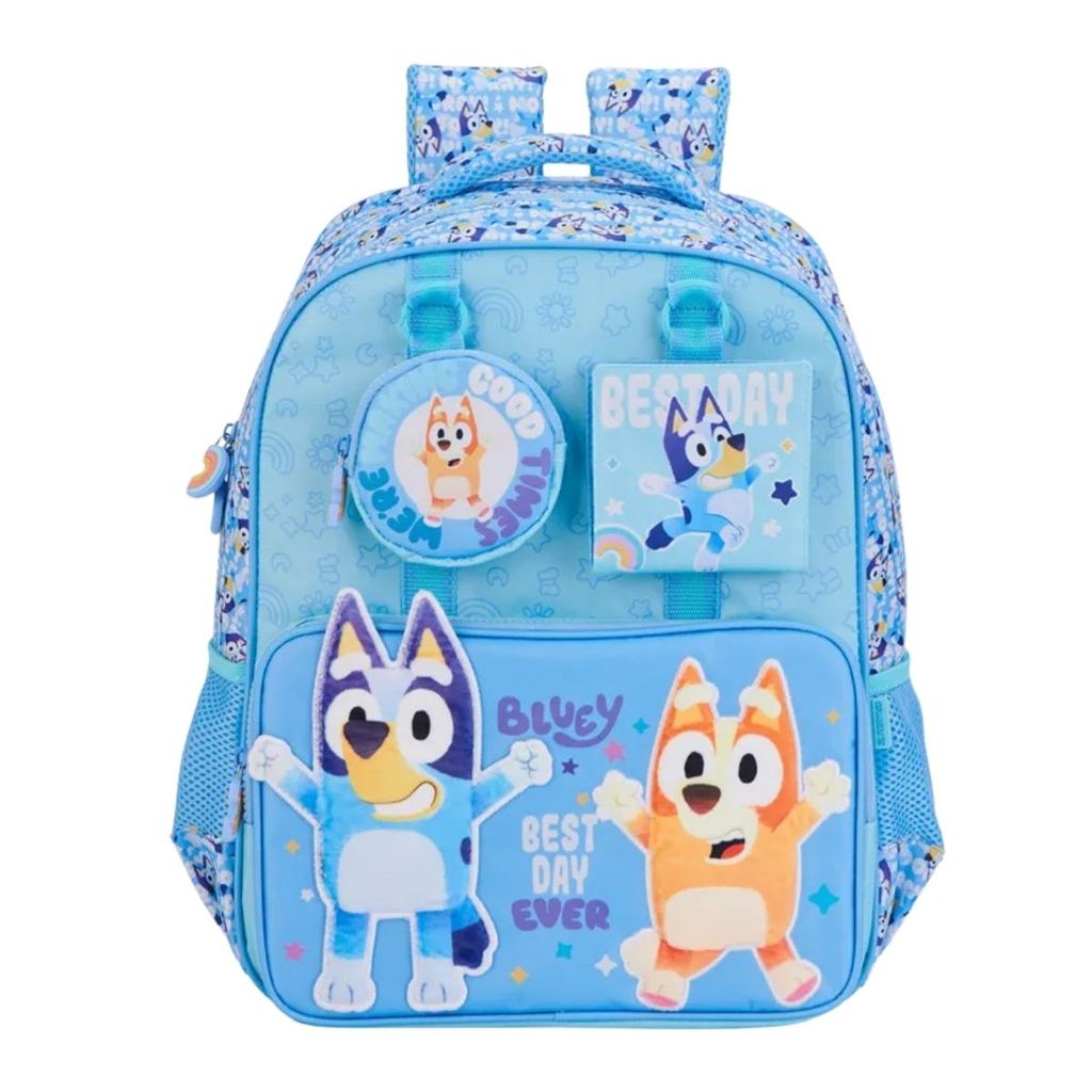 Mochila cachorro Bluey Escolar de Costas Infantil Xeryus Azul BOLSA Oficial