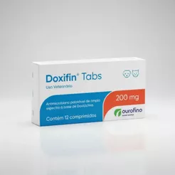 Doxifin Tabs 200mg Antimicrobiano Para Cães e Gatos 12 Comp.