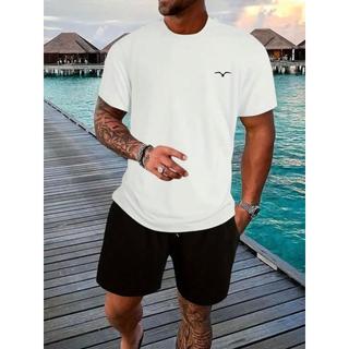 Conjunto Masculino Camiseta + Short tactel Praia Verão
