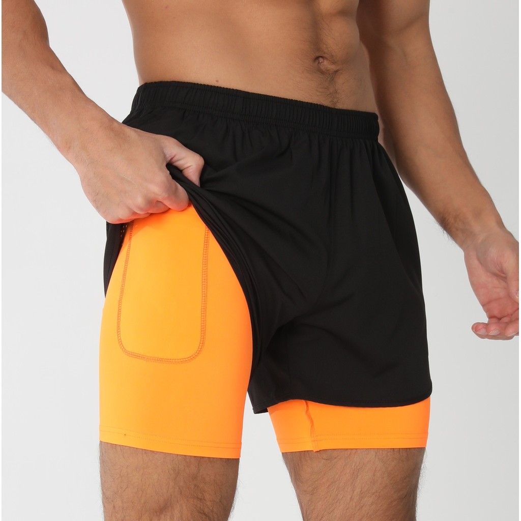 Shorts de corrida masculino esportes lazer maratona pista e campo calças de treinamento de Fitness de três pontos verão 