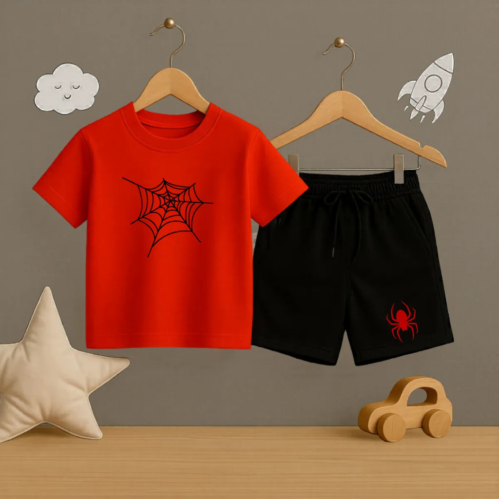 Conjunto Infantil  Camiseta E Short Super-herói  Aranha