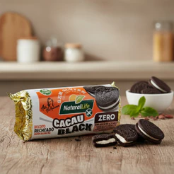 Biscoito Kodilar Cacau Black Baunilha Zero Açúcar 90g *LANÇAMENTO TIPO OREO*