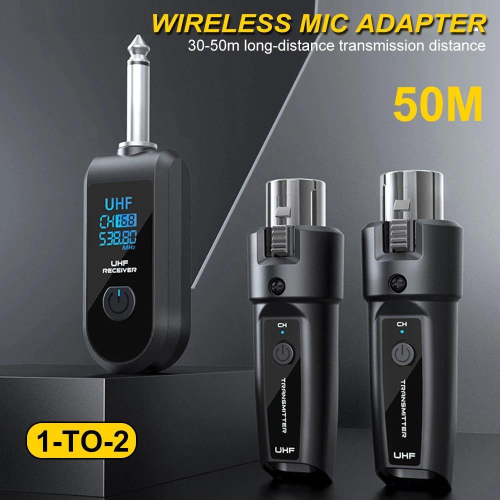 [Estoque Pronto] Conversor De Microfone Sem Fio Transmissor E Receptor XLR Com Para Sistema Mixer De Áudio Dinâmico Guit