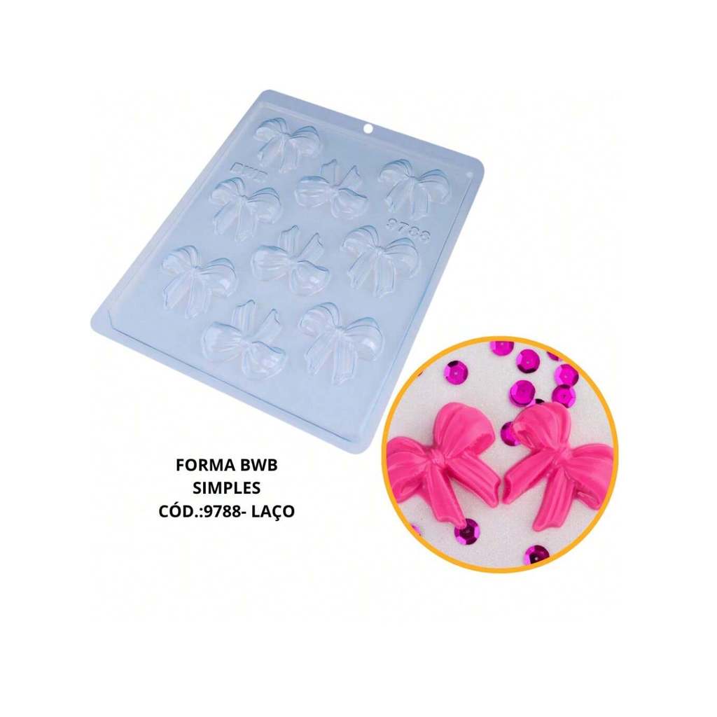 Forma simples Laço natal CÓD.:9788 -  EM ACETATO BWB PARA BOMBOM, DOCES DE CHOCOLATE E CONFEITARIA.