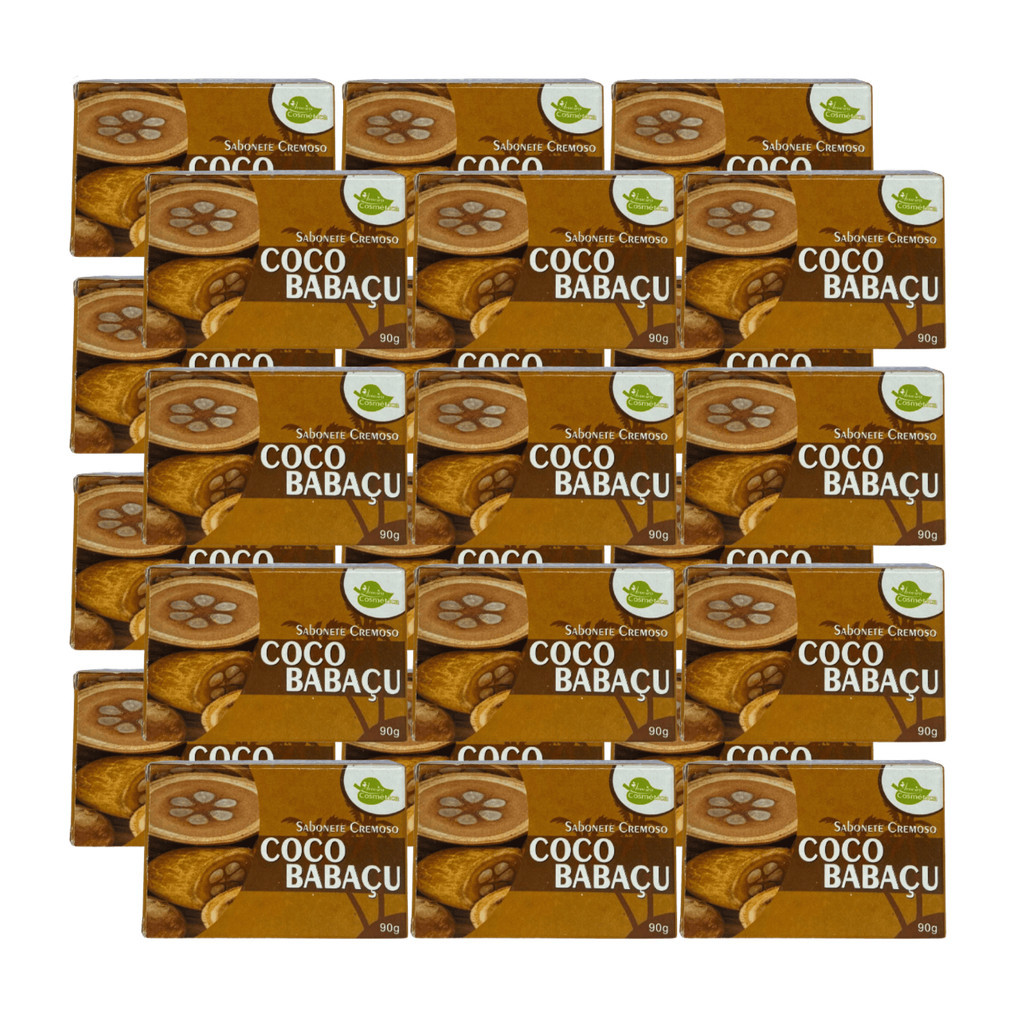 Kit 24 Sabonetes Naturais Coco Babaçu 90g Aroeira | Hidratação Profunda, Vegano e Aroma Refrescante