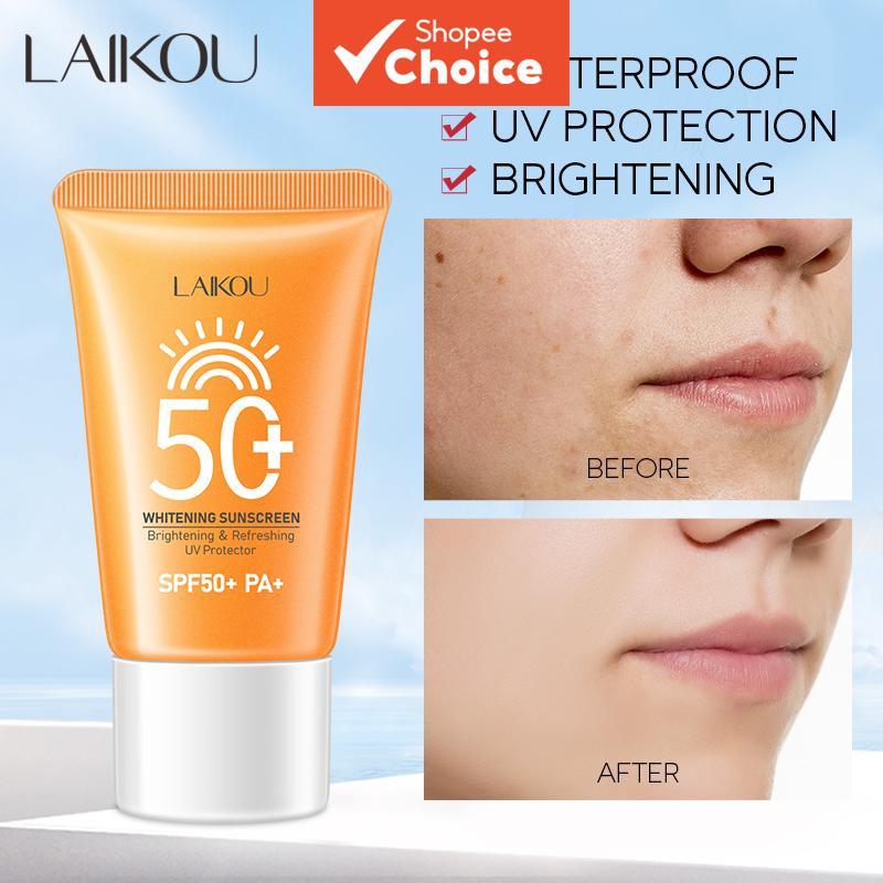 LAIKOU Creme Clareador de Proteção Solar com Filtro UV, Creme Solar Clareador, Protetor Facial, Creme Diurno