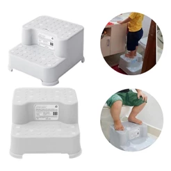 Escadinha Infantil c/ 2 Degraus Antiderrapante p/ Vaso Pia Escada com Degrau Bebê inmetro Cinza