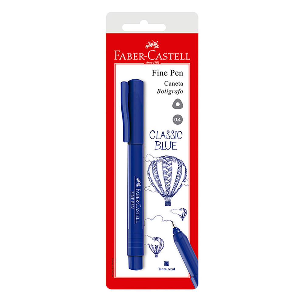 Caneta hidrográfica Fine Pen Azul SM/FPBAZZF com 1 unidade Faber-Castell em Oferta na Shopee