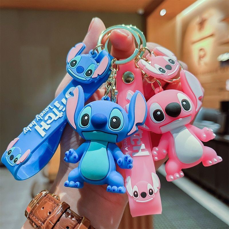 Chaveiro De Stitch Ponto Clássico Boneca Mochila Pingente Casal Carro Brinquedo Infantil Presente Bolsas Chaveiro Fofo