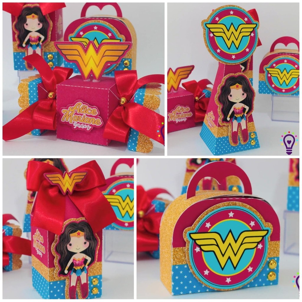 Lembrancinha Personalizado Aniversário Kit MULHER MARAVILHA Oferta