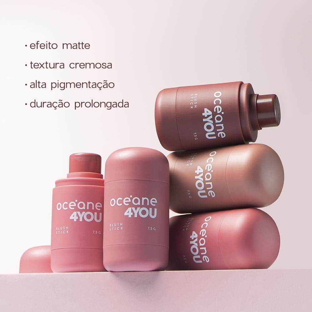 Detalhes do Blush em Bastão Vinho - Blush Stick Cake 4you