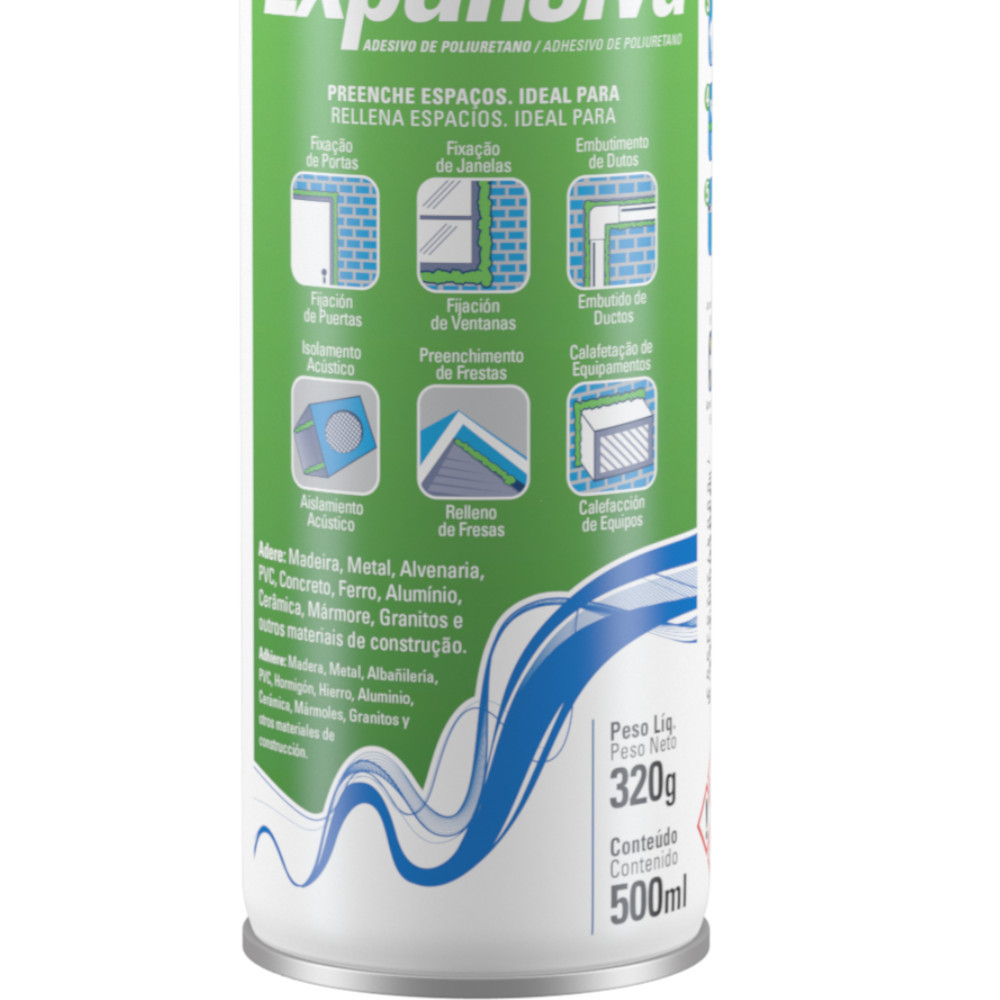 Detalhes do Espuma expansiva de poliuretano 320g - TekBond