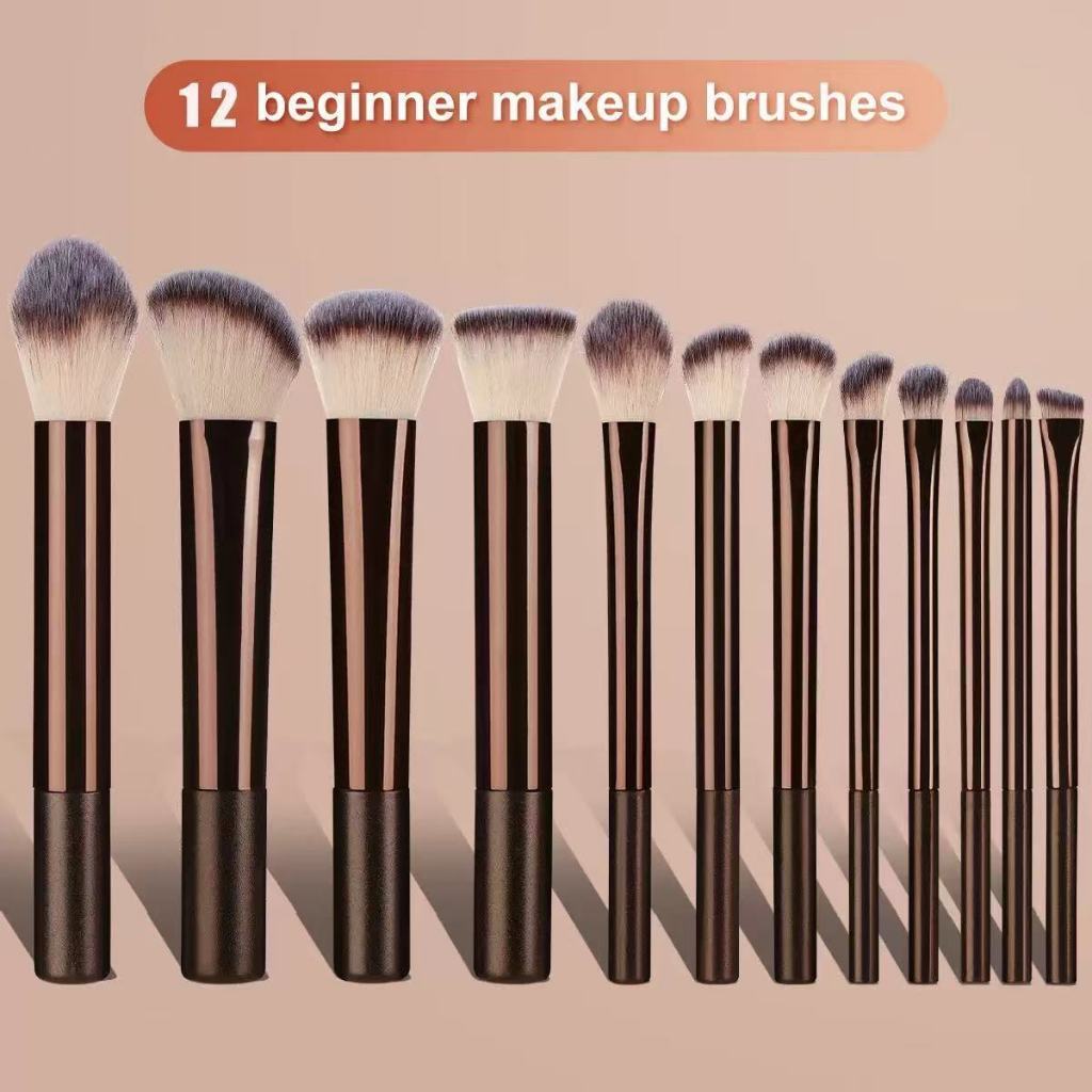 ANA 1108 KIT 12 Pçs Set Conjunto De Pincéis De Maquiagem Profissional em Oferta na Shopee