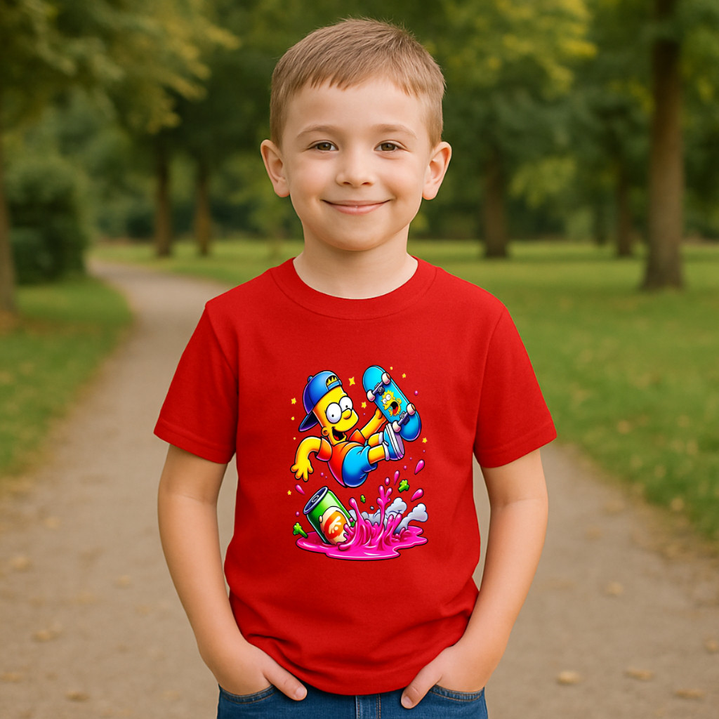 Camiseta Blusa Blusinha Infantil Criança Bebe 2 ao 16 anos Adolescente Simpsons Bart 100% Algodão